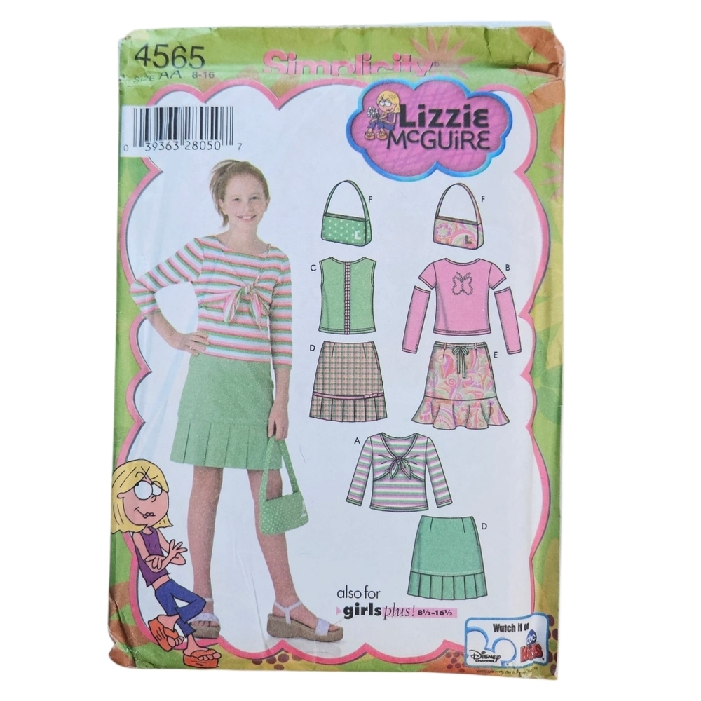 Simplicity pattern 4565 featuring designs from Lizzie McGuire